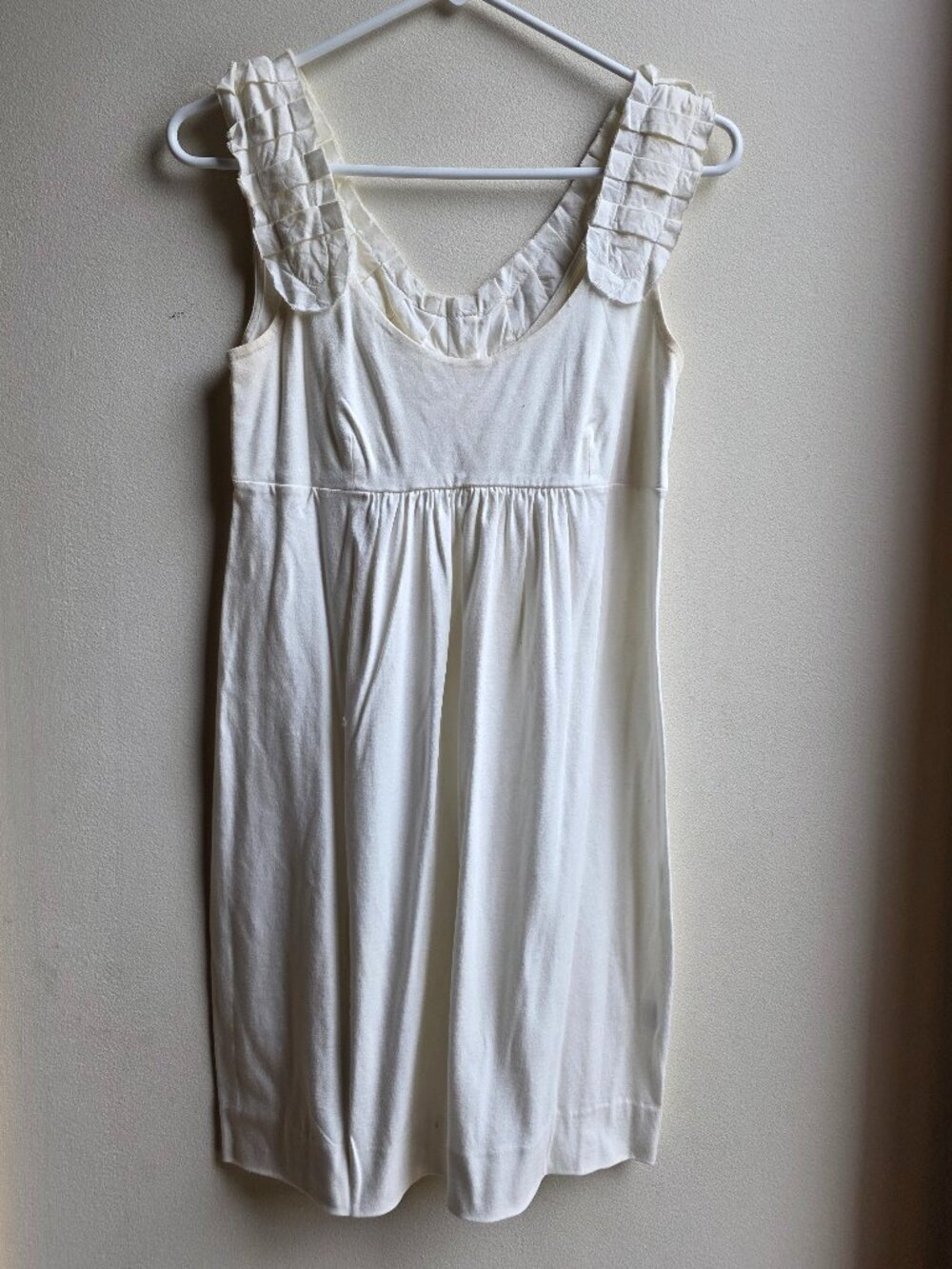 J. Crew Ivory Empire Waist Mini Dress Size XS